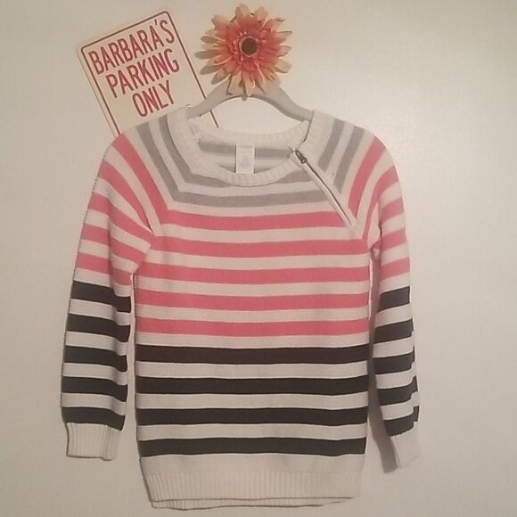 Gymboree Kitty in Pink Zip-Seam Striped Sweater - Picture 1 of 5